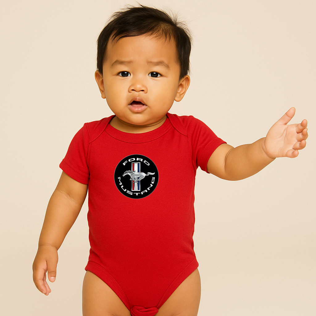 Ford Mustang Motorsport Car Baby Romper Onesie